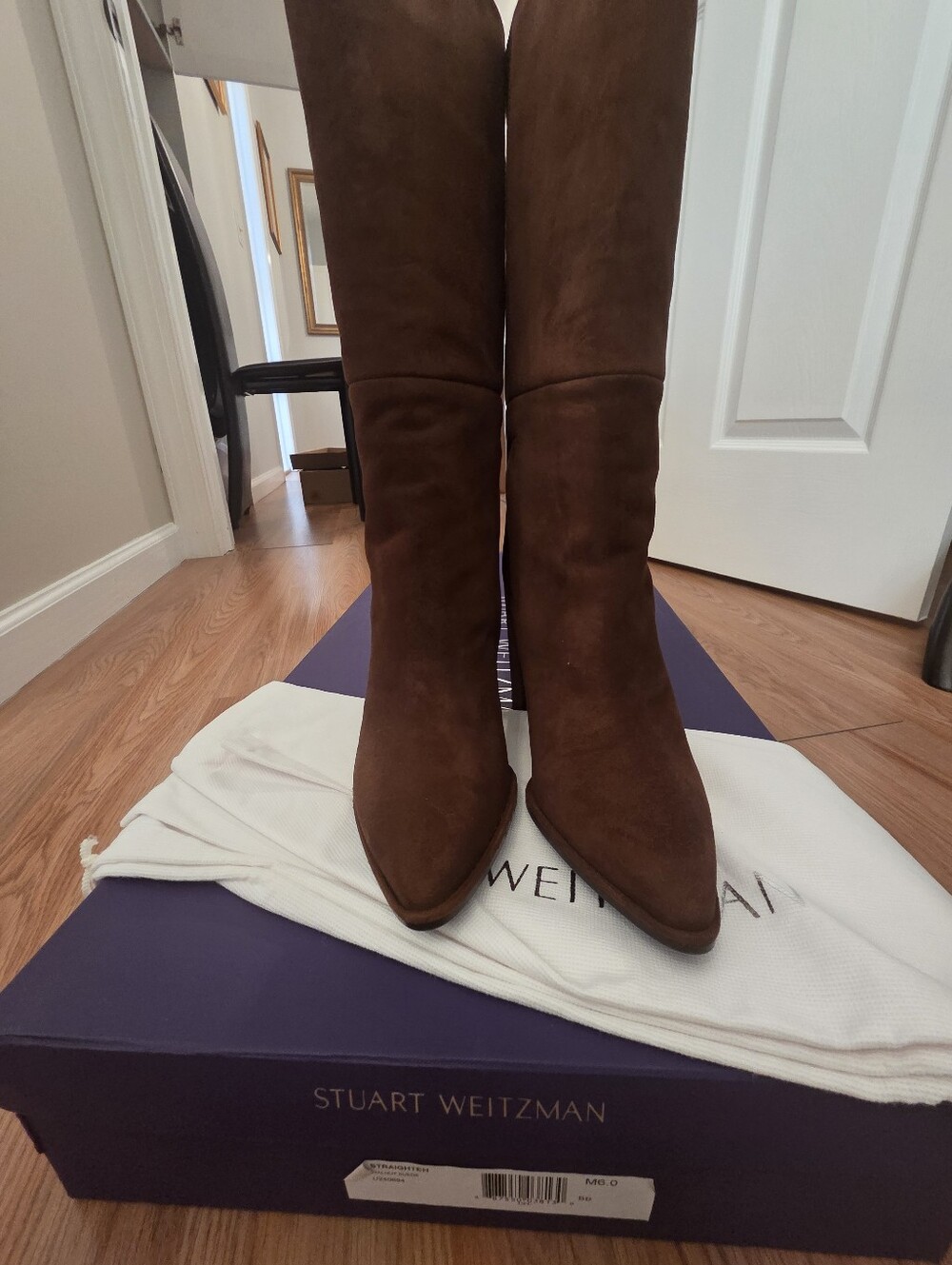 Stuart Weitzman Chestnut Brown Suede Mid Calf  Boots